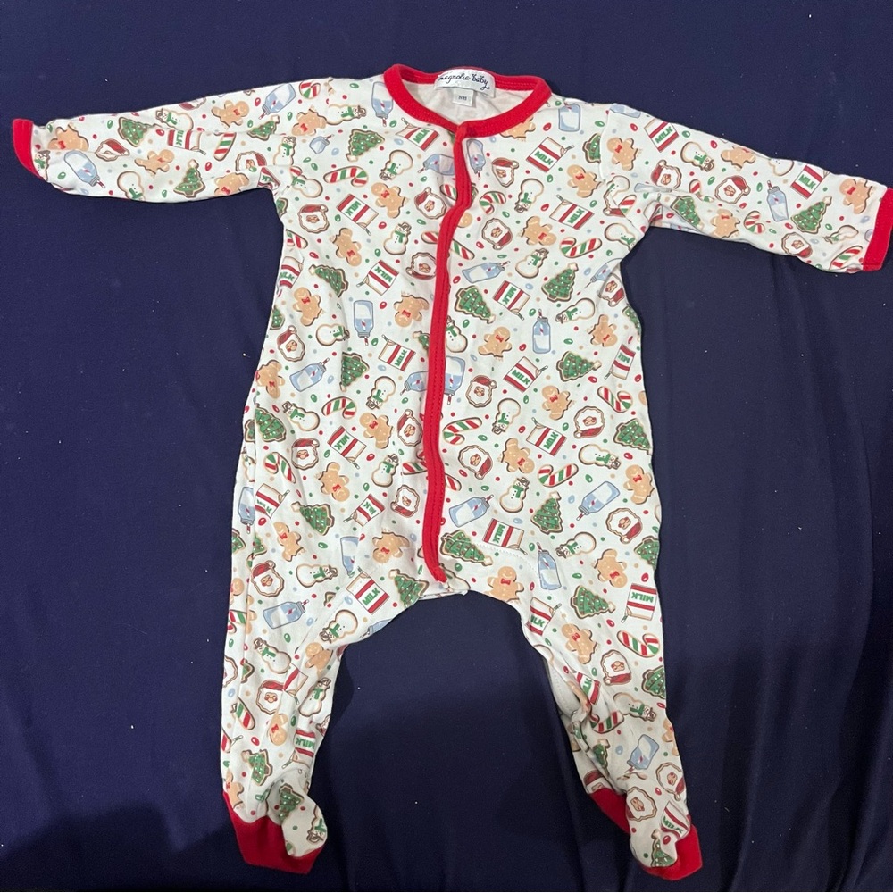 Magnolia Baby Newborn Christmas Footed Outfit Pima Cotton